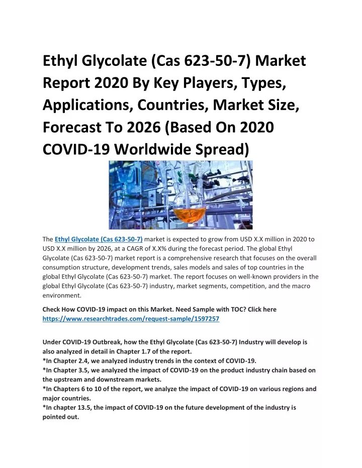 ethyl glycolate cas 623 50 7 market report 2020