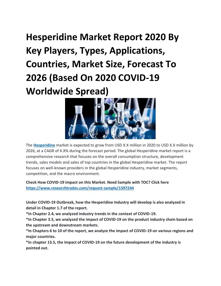 hesperidine market report 2020 by key players