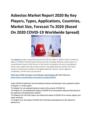asbestos market report 2020 by key players types