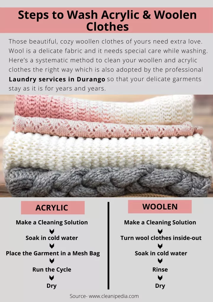 steps to wash acrylic woolen clothes