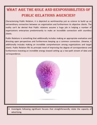 what are the role and responsibilities of public