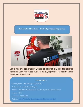 best low cost franchises thelocalguystestandtag