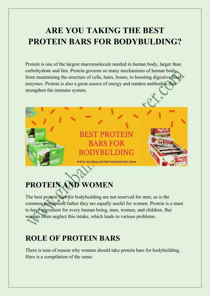 are you taking the best protein bars