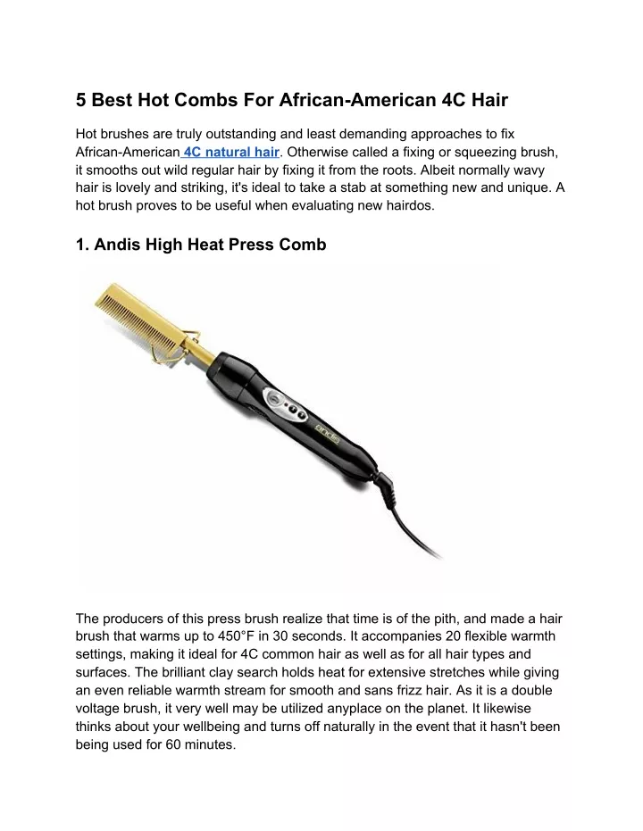 5 best hot combs for african american 4c hair