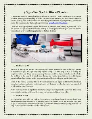 3 signs you need to hire a plumber