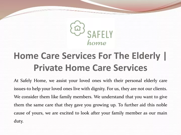 home care services for the elderly private home care services