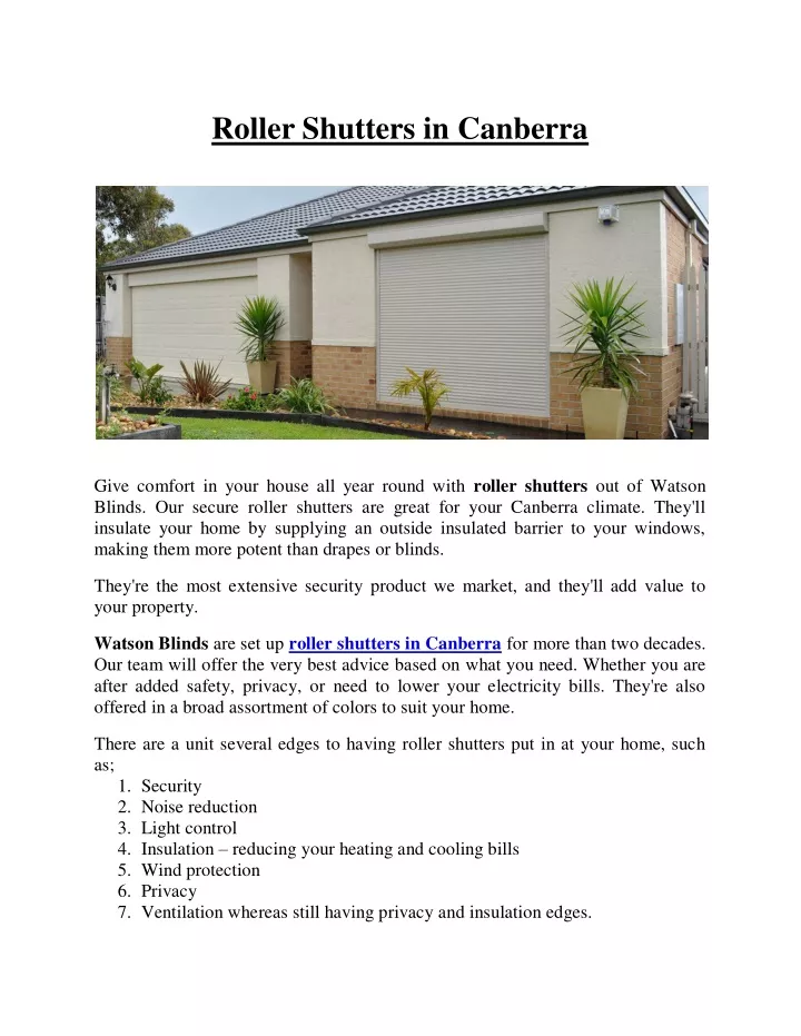 roller shutters in canberra