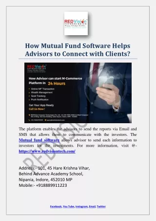 how mutual fund software helps advisors