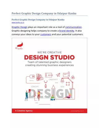 Perfect Graphic Design Company in Udaipur Kanku