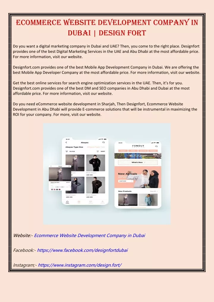ecommerce website development company in dubai
