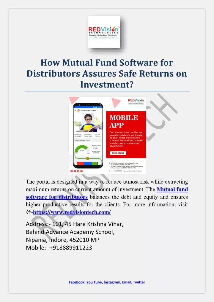 how mutual fund software for distributors assures