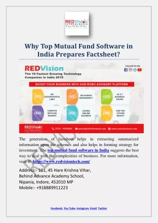 why top mutual fund software in india prepares