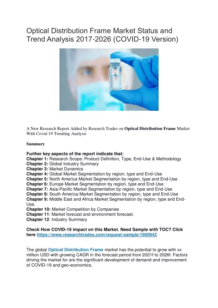 optical distribution frame market status