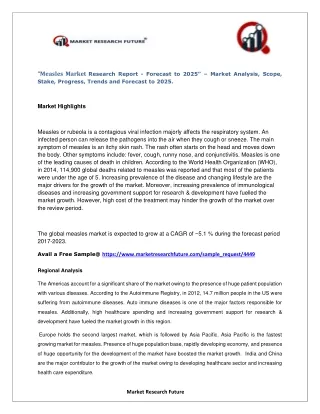measles market research report forecast to 2025