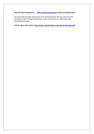 unity 3d app development