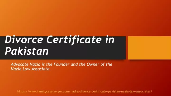 divorce certificate in pakistan