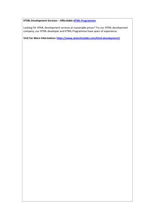 html development services affordable html