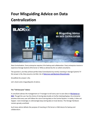 four misguiding advice on data centralization