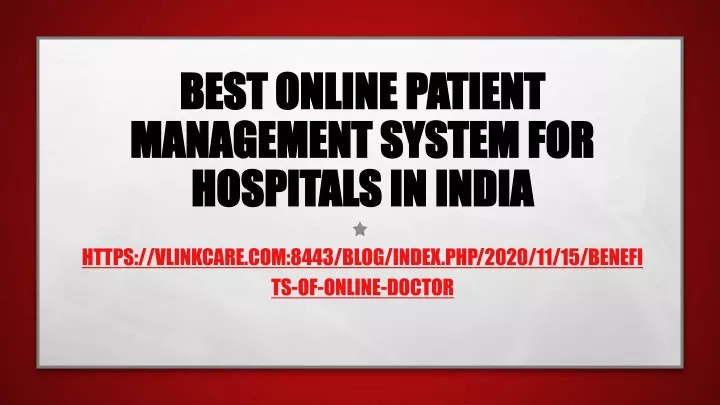 best online patient management system for hospitals in india