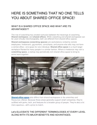HERE IS SOMETHING THAT NO ONE TELLS YOU ABOUT SHARED OFFICE SPACE!