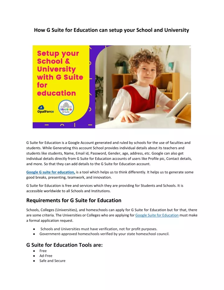 how g suite for education can setup your school