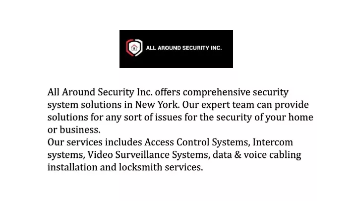 all around security inc offers comprehensive