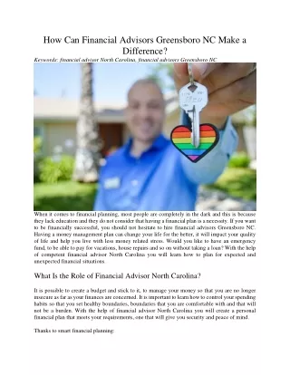 how can financial advisors greensboro nc make