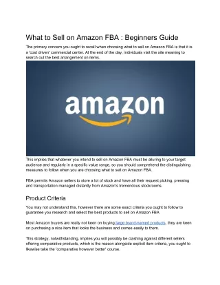 what to sell on amazon fba beginners guide