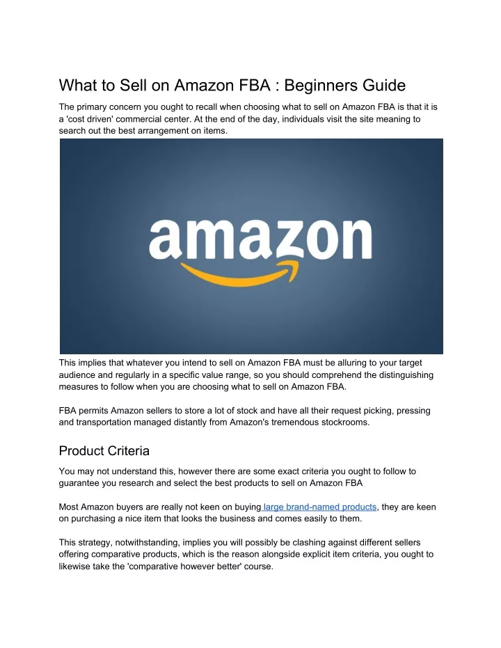 PPT - What To Sell On Amazon FBA : Beginners Guide PowerPoint ...