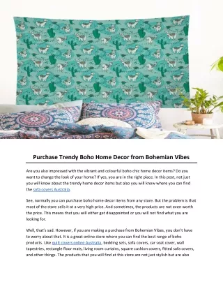 Purchase Trendy Boho Home Decor from Bohemian Vibes