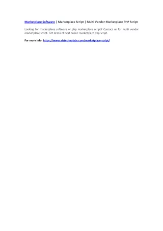 marketplace software marketplace script multi