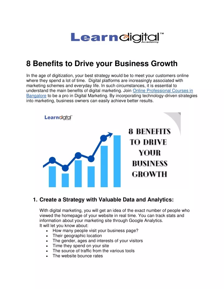 8 benefits to drive your business growth
