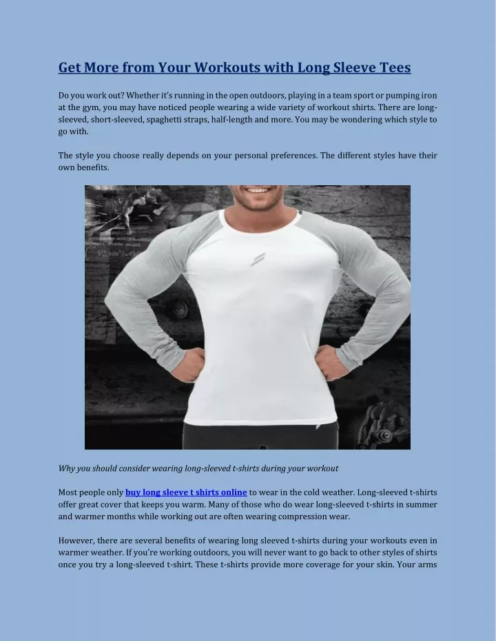 get more from your workouts with long sleeve tees
