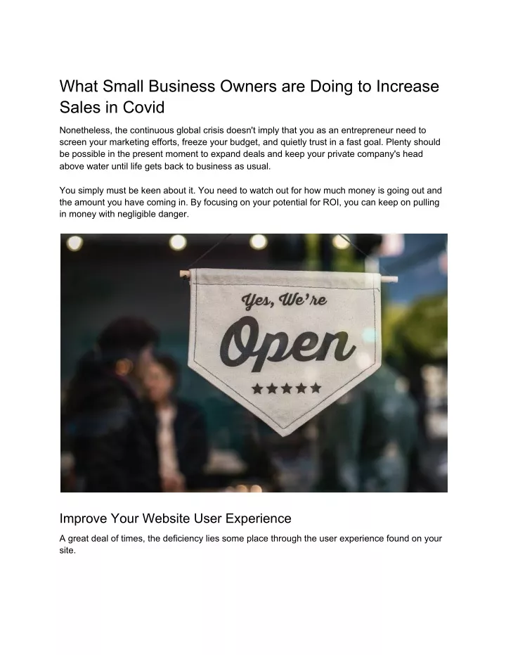 what small business owners are doing to increase