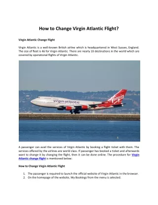 how to change virgin atlantic flight virgin