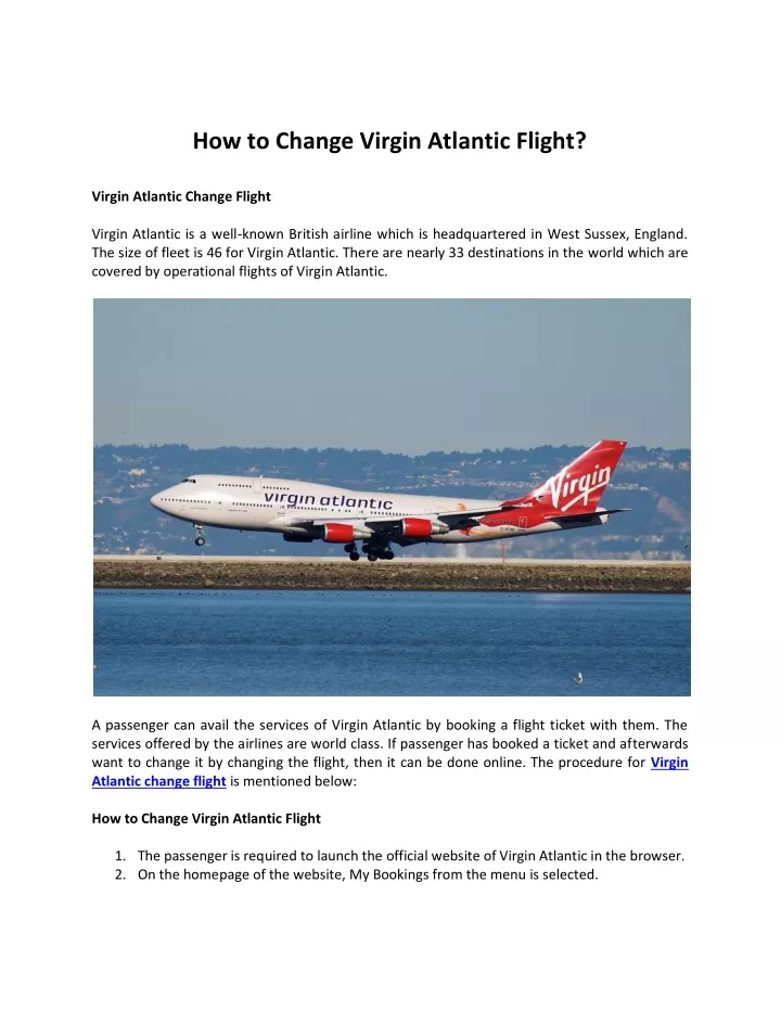 how to change virgin atlantic flight virgin