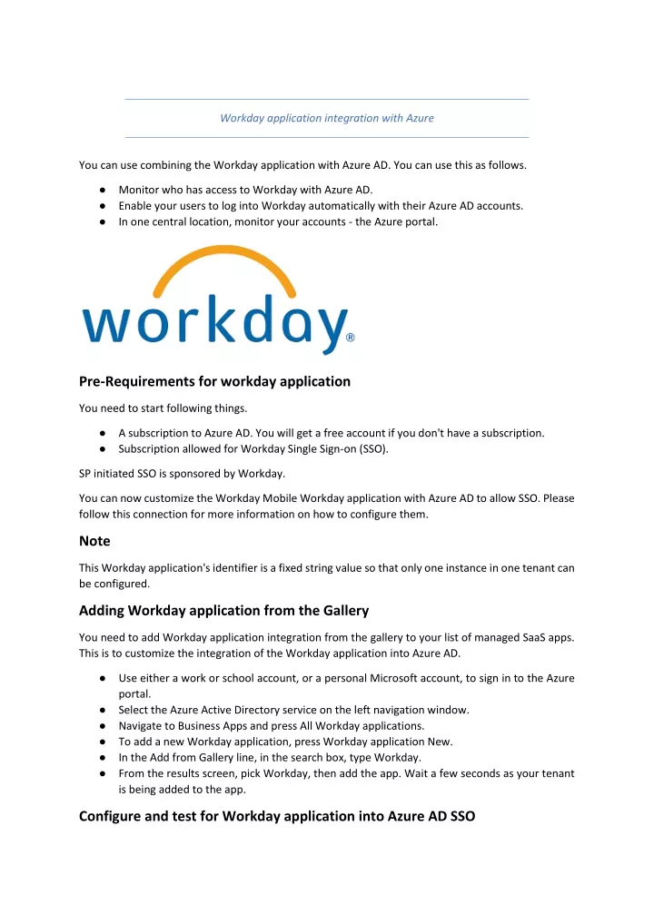 workday application integration with azure