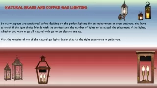 Natural Brass and Copper Gas Lighting