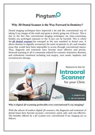 Why 3D Digital Scanner is the Way Forward in Dentistry?