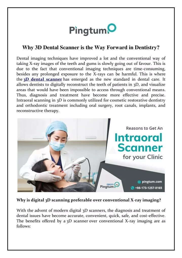 why 3d dental scanner is the way forward