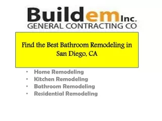 Find the Best Bathroom Remodeling in San Diego, CA