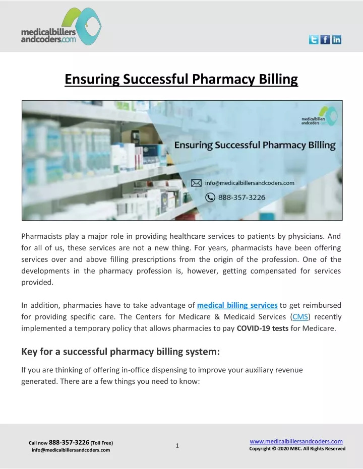 ensuring successful pharmacy billing
