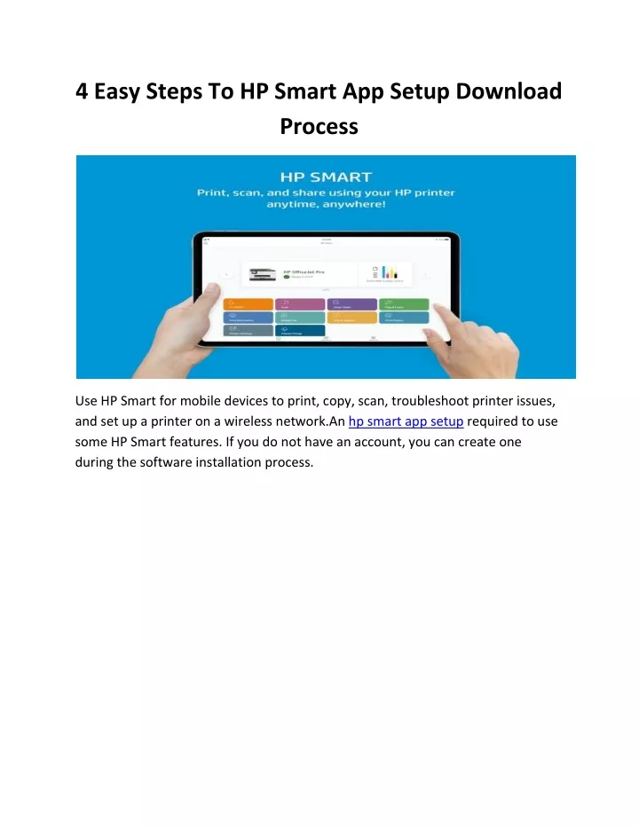4 easy steps to hp smart app setup download