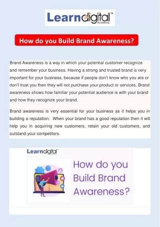 how do you build brand awareness