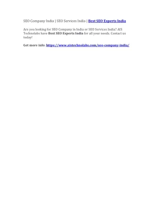 seo company india seo services india best