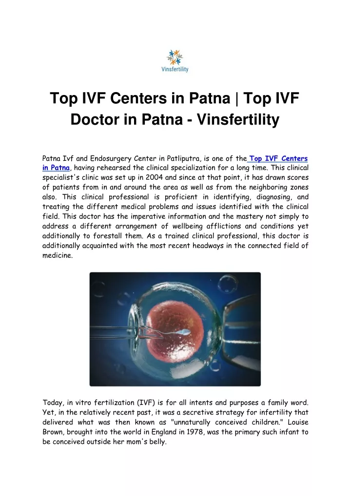 top ivf centers in patna top ivf doctor in patna vinsfertility