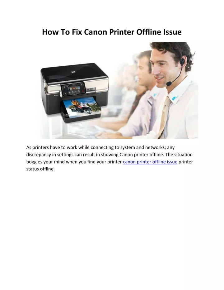 how to fix canon printer offline issue