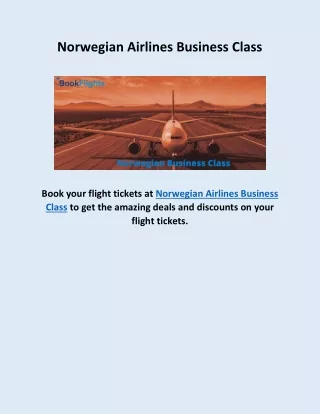 norwegian airlines business class