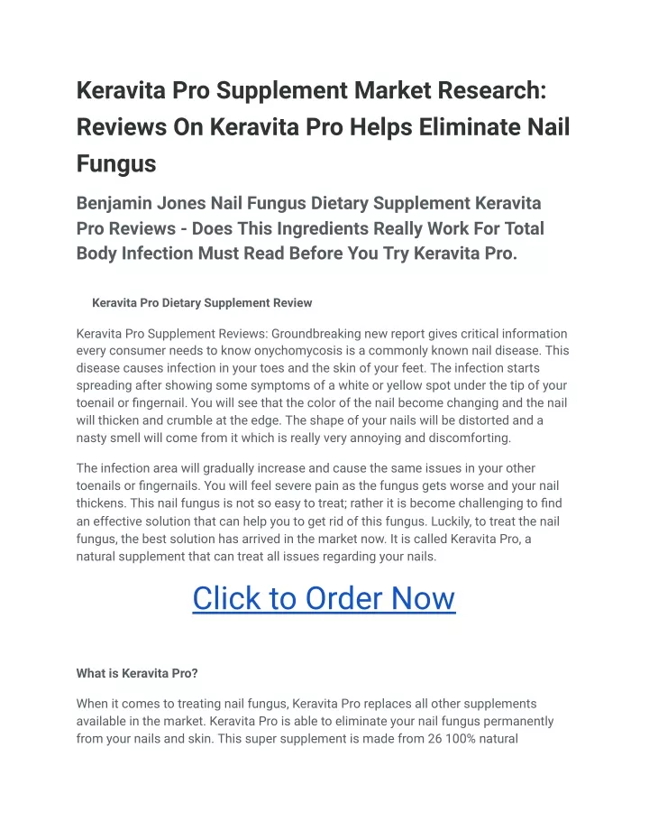 keravita pro supplement market research reviews