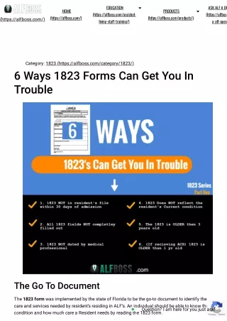 6 Ways 1823 Forms Can Get You In Trouble